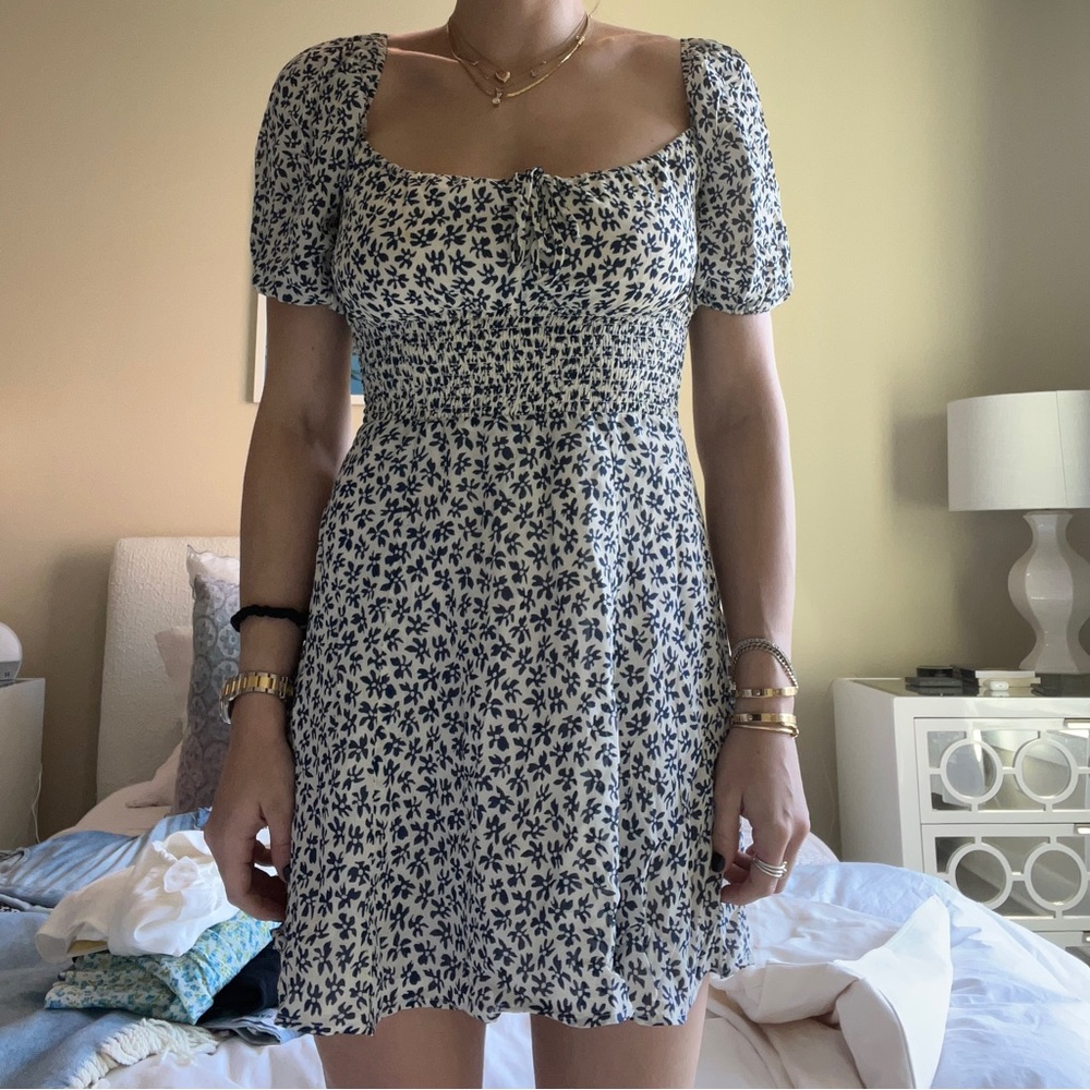 Reformation Mini Floral Praire Style Dress